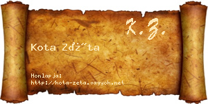 Kota Zéta névjegykártya